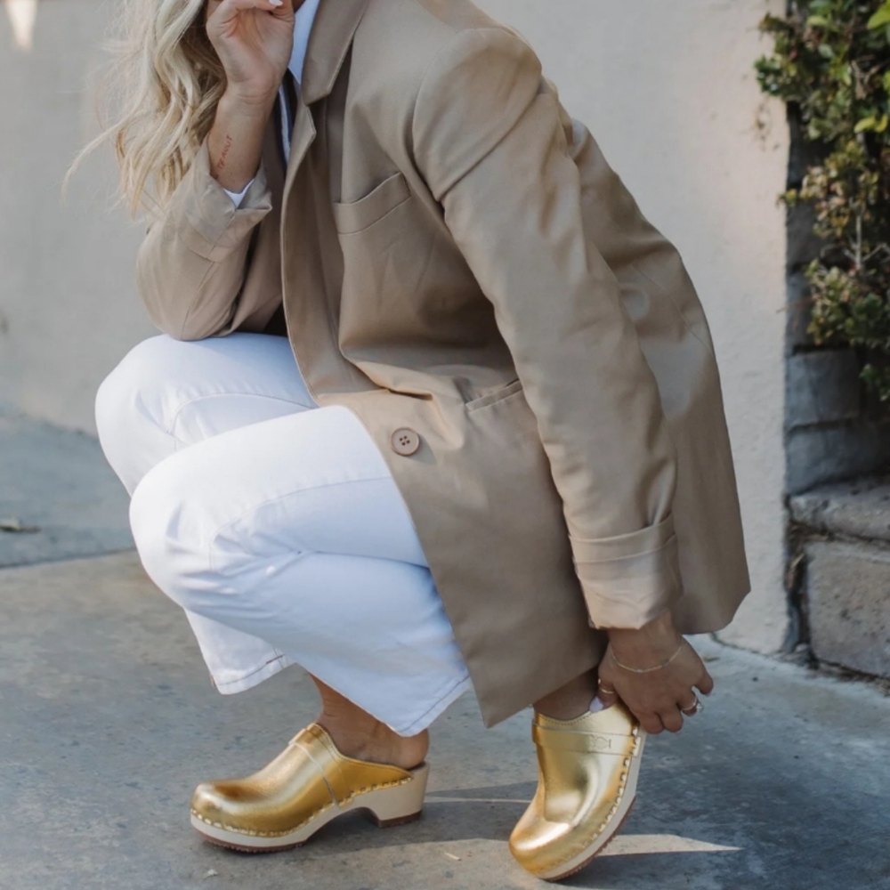 Sandgrens Tokyo classic clog mule Gold Leather - Women